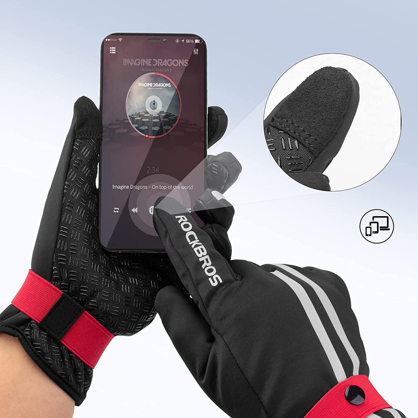 Guantes Térmicos Rockbros 16410777001 Reflectantes S - Imagen 2