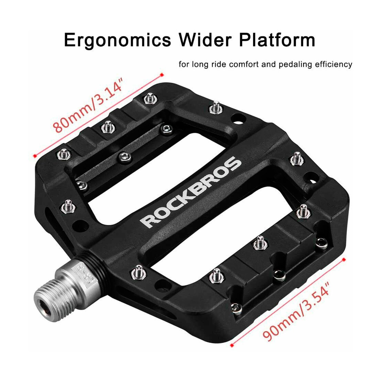 Pedales Para Bicicleta Rockbros Antideslizantes Anchos - Imagen 4