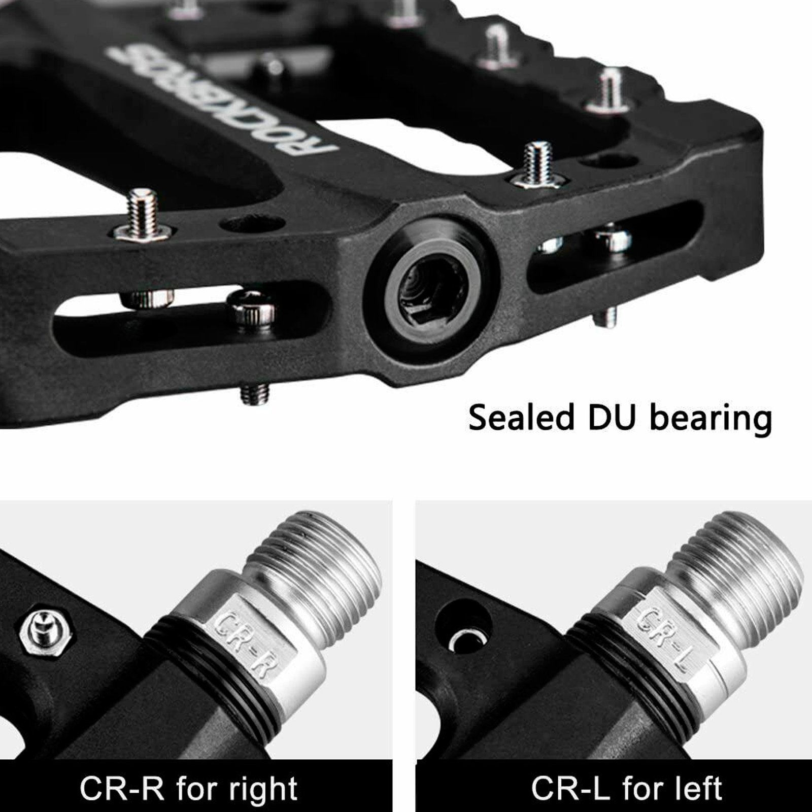 Pedales Para Bicicleta Rockbros Antideslizantes Anchos - Imagen 2