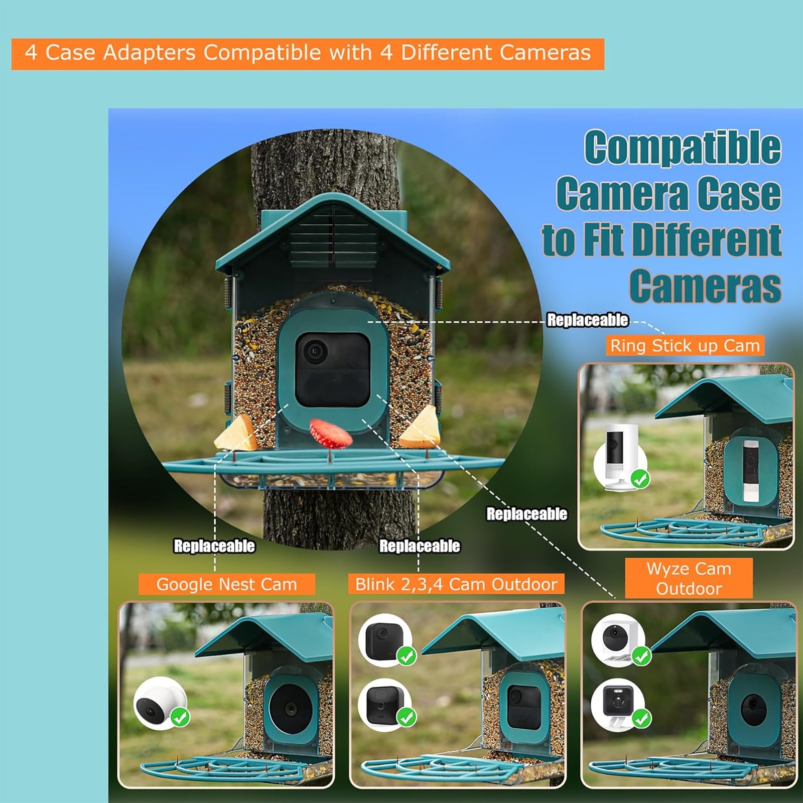 Comedero Para Pájaros Con Estuche Para Cámara - Imagen 2