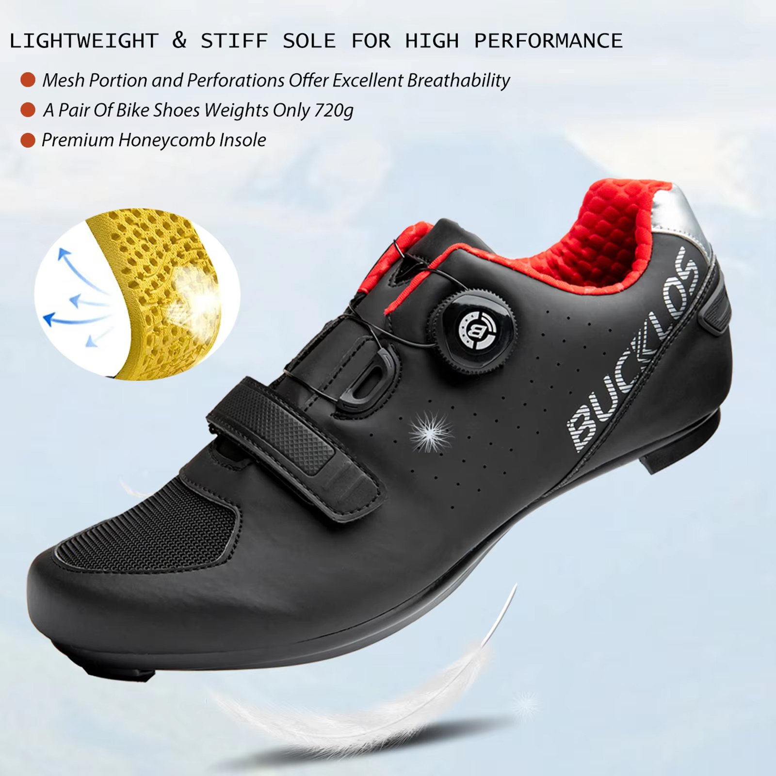 Zapatillas De Ciclismo Bucklos Transpirables Talle 38 - Imagen 3