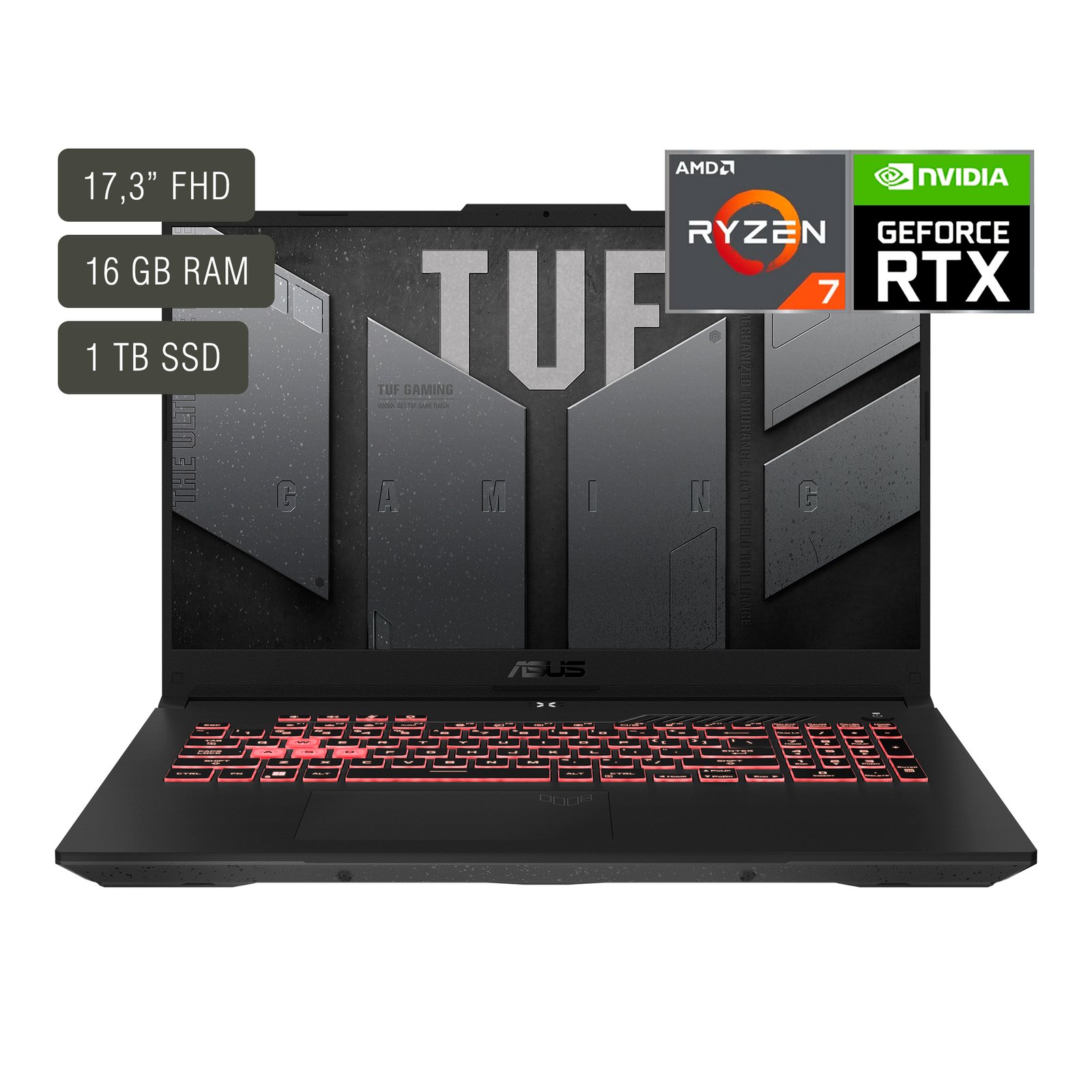 Notebook Gaming Asus Tuf 17,3'' Ryzen 7 16gb 1tb - Imagen 6