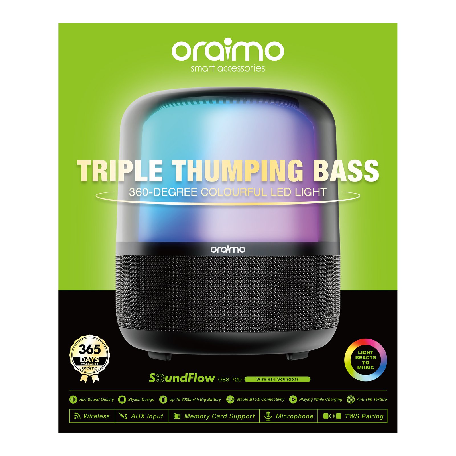 Parlante Inalámbrico Oraimo Soundflow 50w Bluetooth - Imagen 8