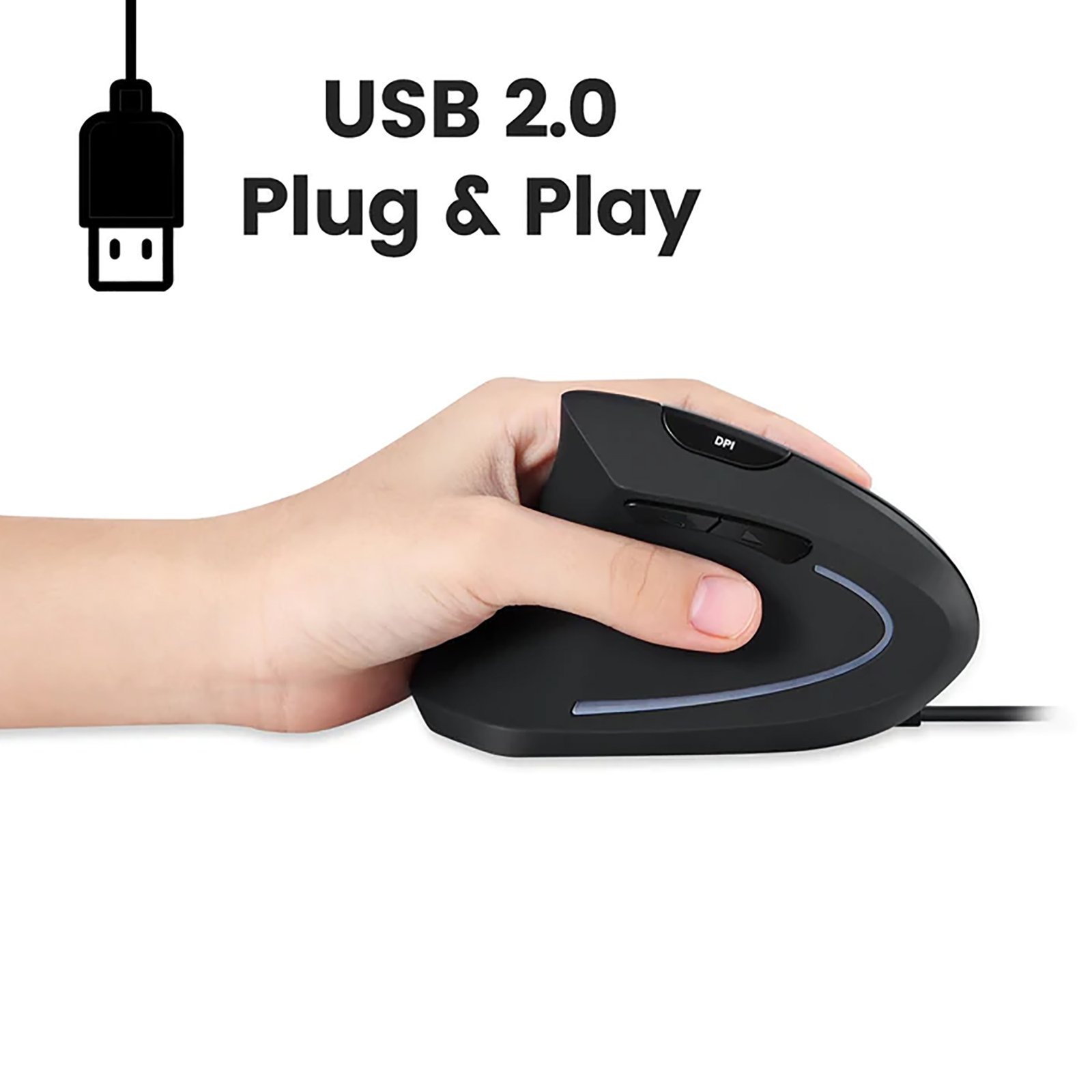 Mouse Zurdo Ergonómico Usb Perixx 513 - Imagen 2