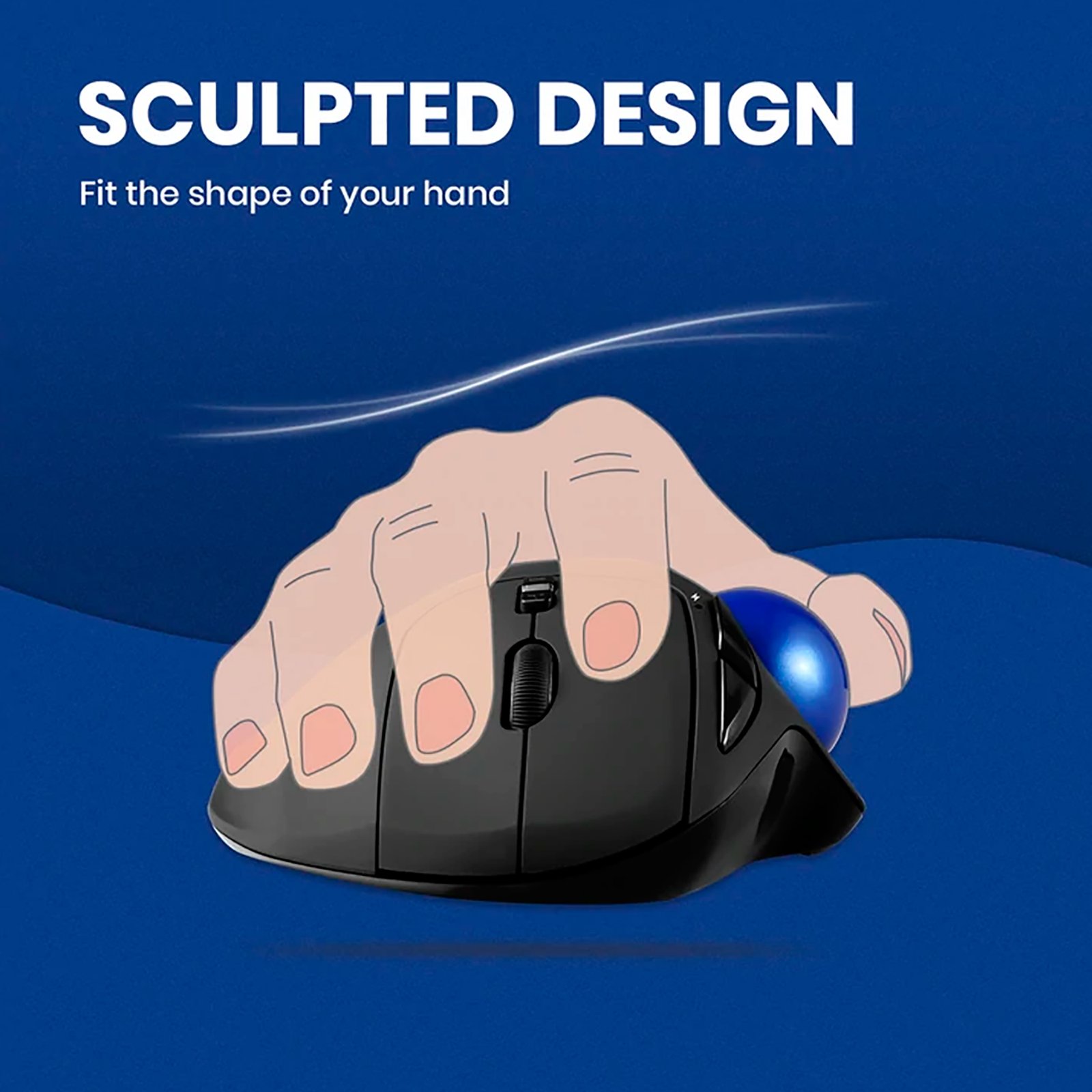 Mouse Diestro Ergonómico Inalámbrico Trackball Perixx 801 - Imagen 4