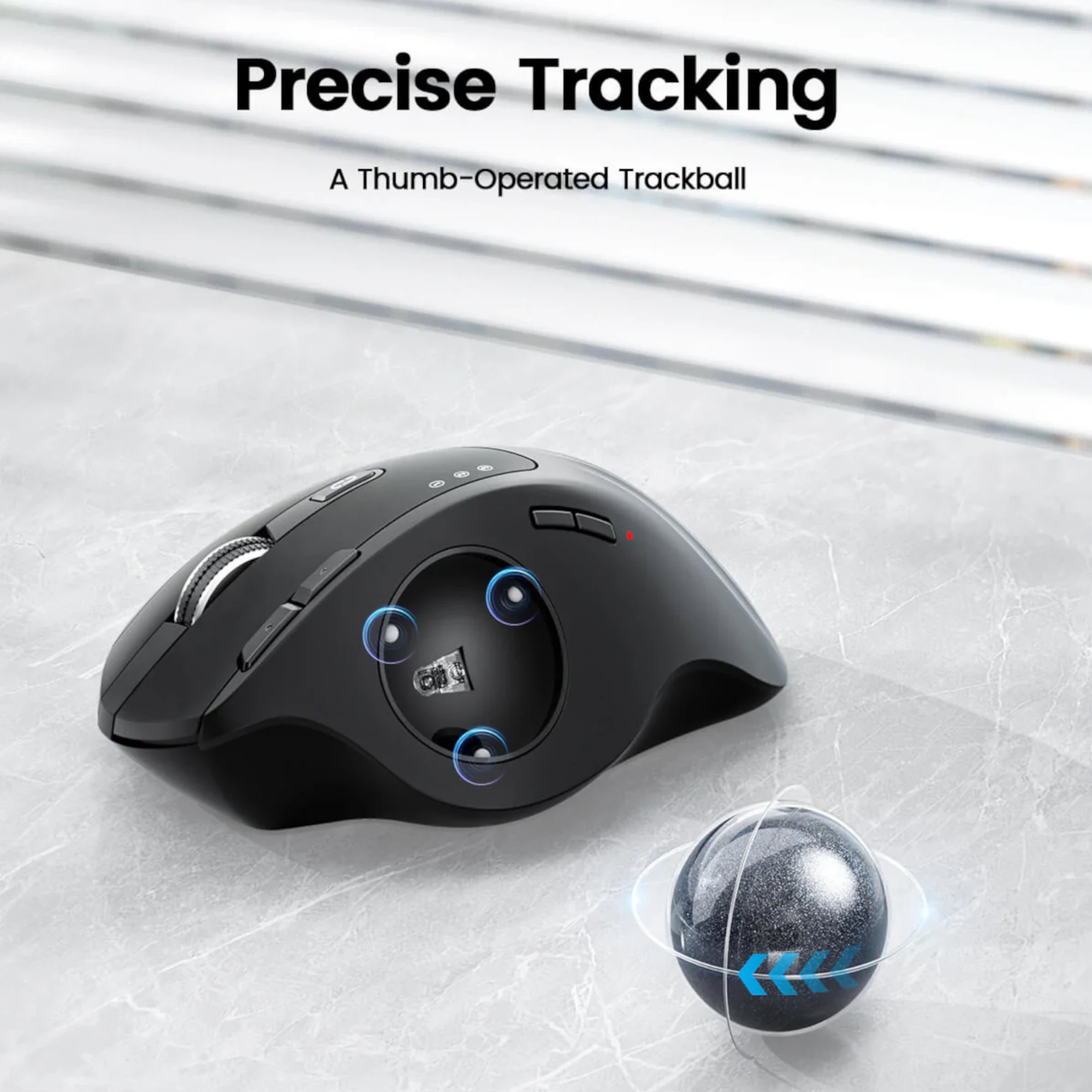 Mouse Diestro Ergonómico Inalámbrico Trackball ProtoArc