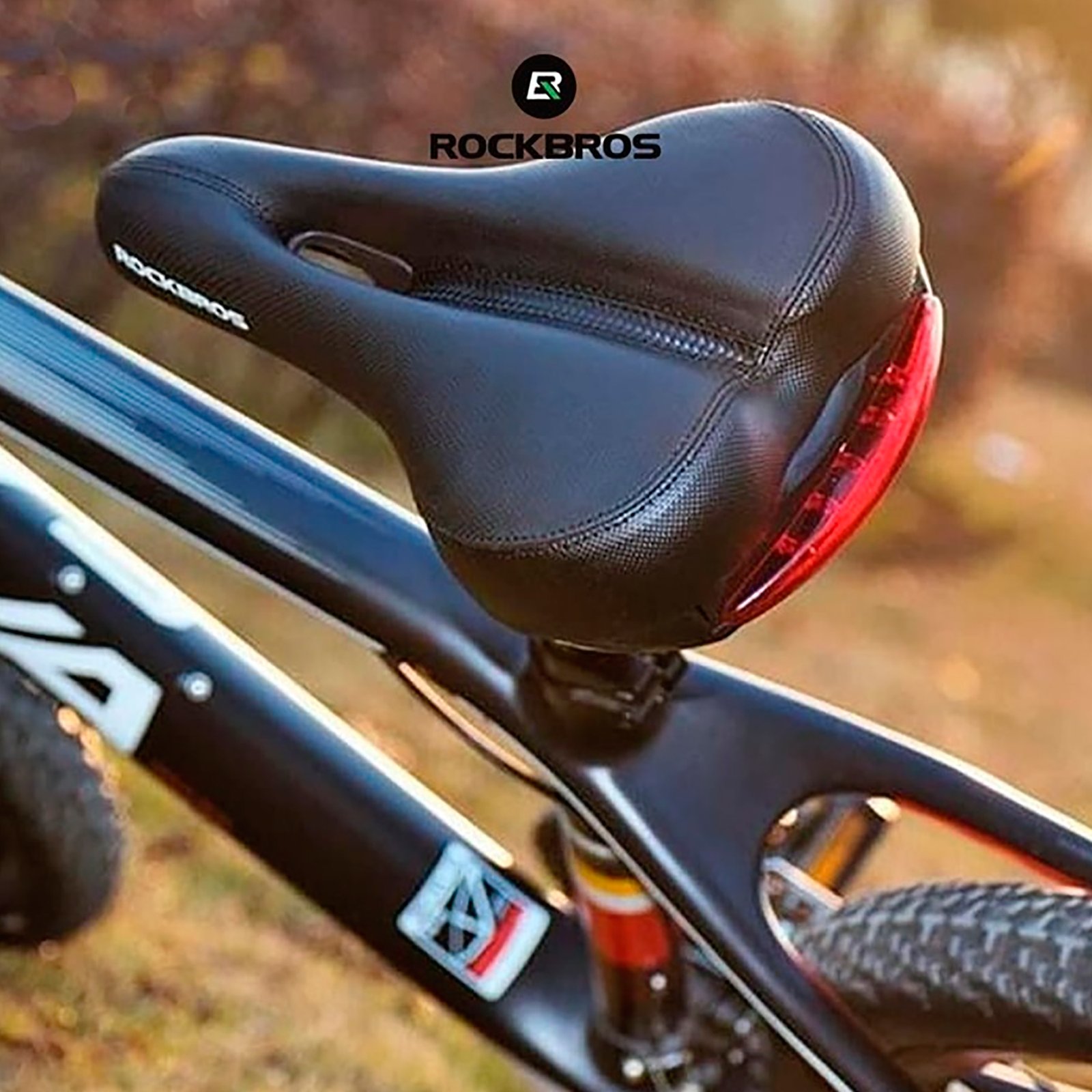 Sillín Con Luz Rockbros Ergonómico Cuero Pvc