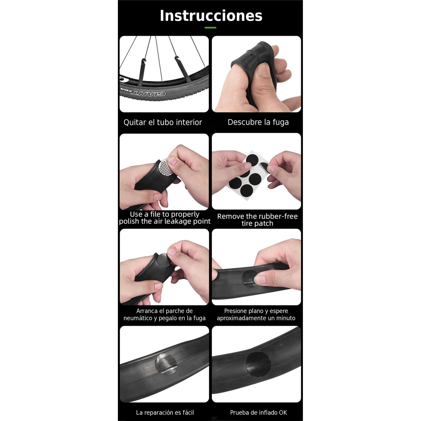 Kit Parches Para Neumático Bicicleta Rockbros 6 Unidades