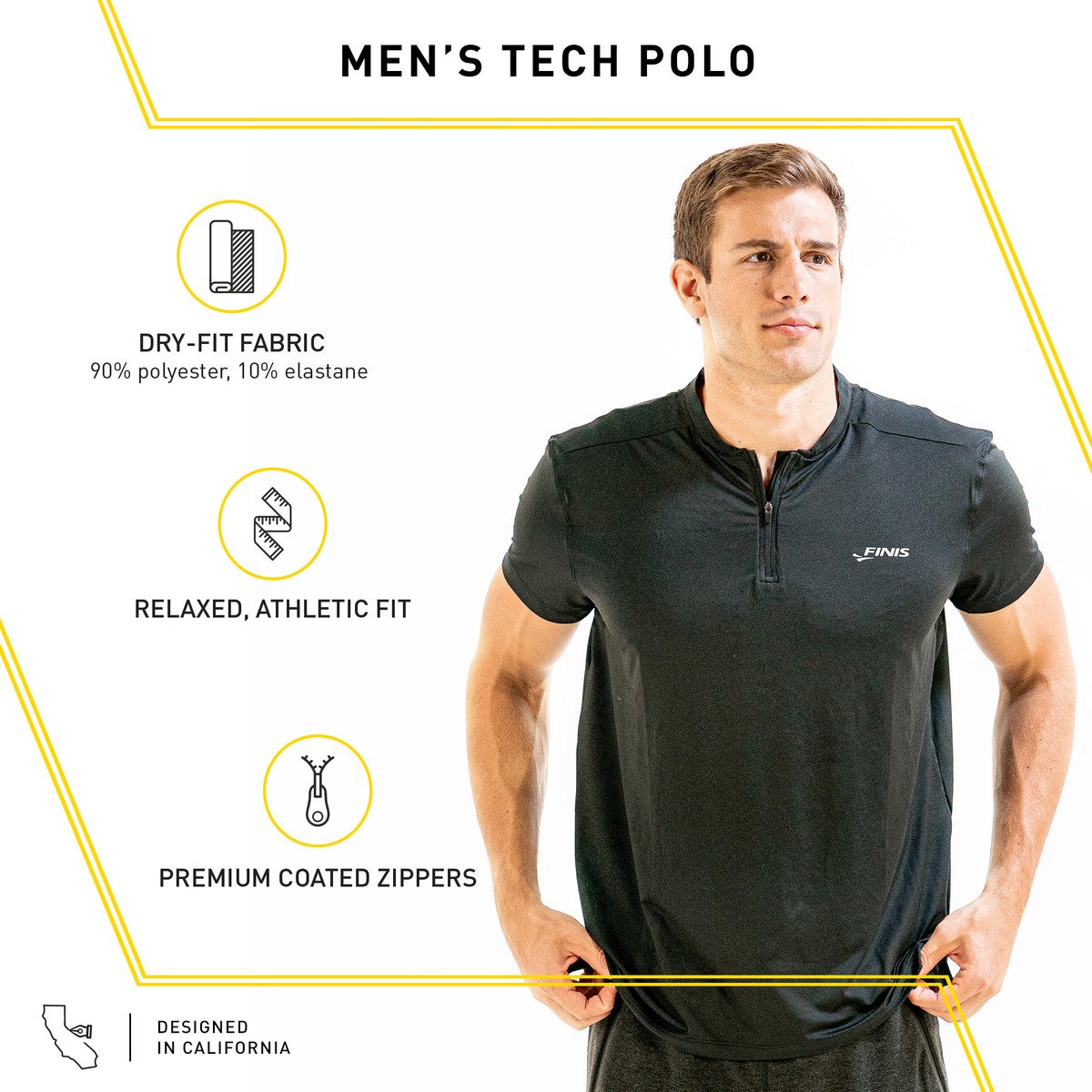 Remera Deportiva Hombre Finis Tech Polo XXL