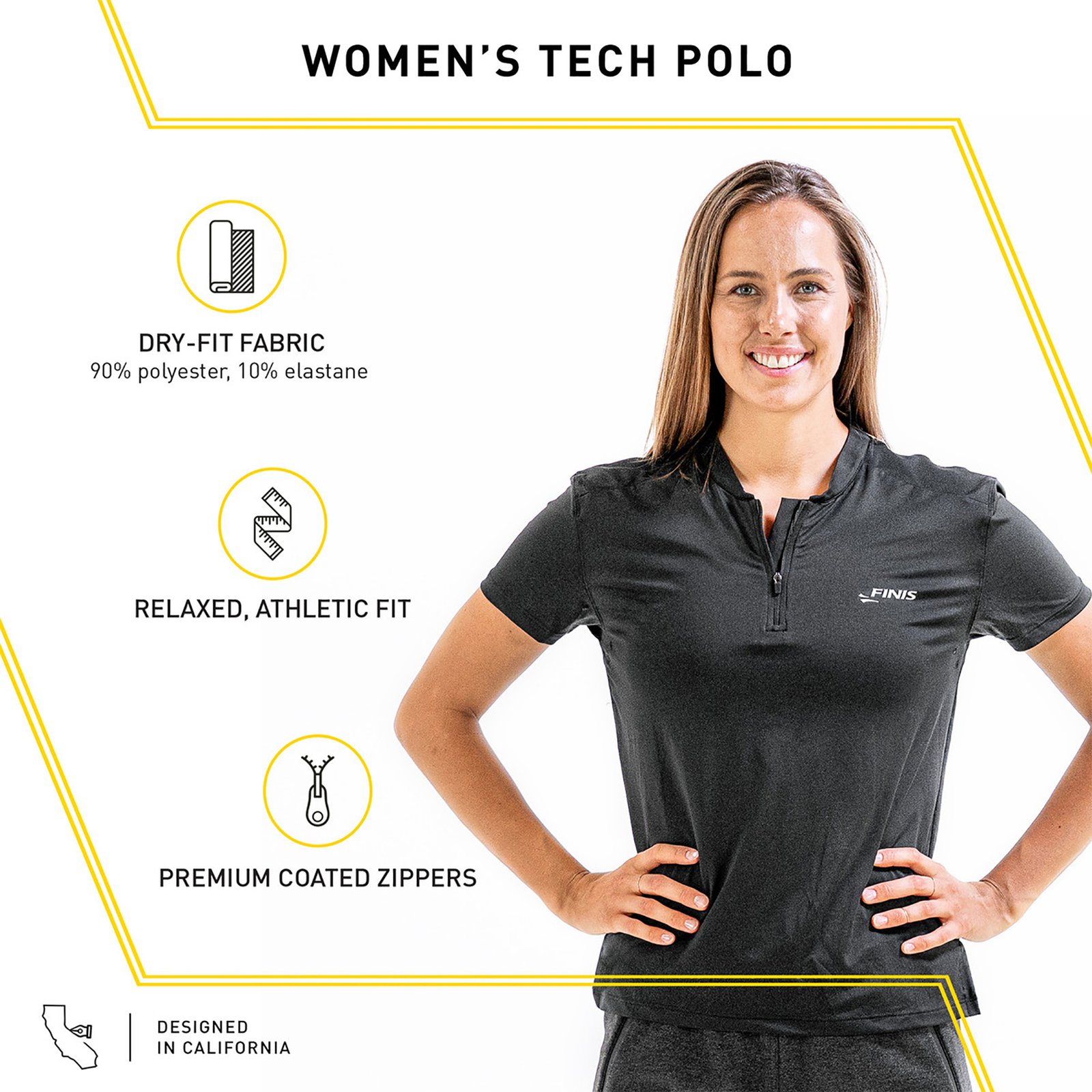 Remera Deportiva Mujer Finis Tech Polo Xxl