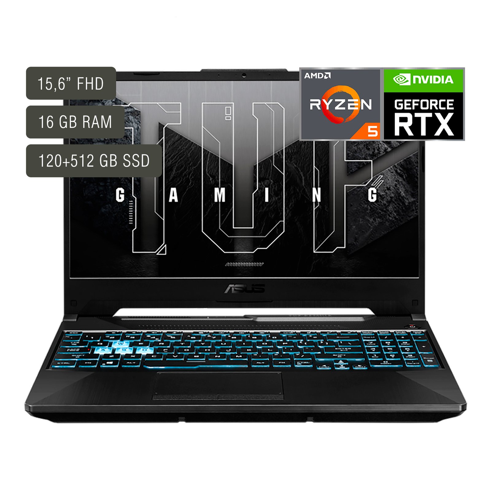 Notebook Gamer Asus Tuf 15,6'' Ryzen 5 16gb 120+512gb Win11 Rtx2050 - Imagen 7