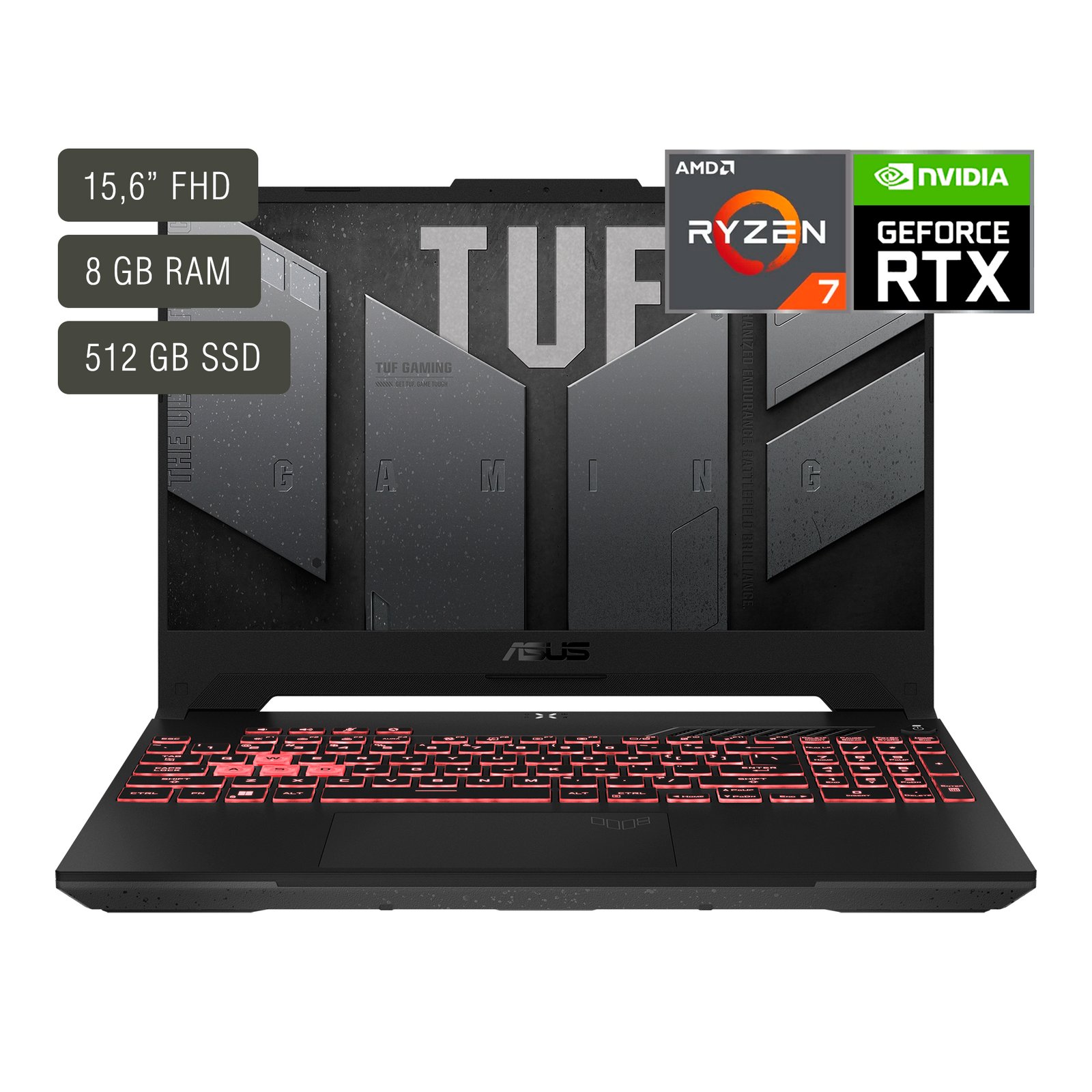 Notebook Gamer Asus 15,6'' Ryzen 7 8gb 512gb Win11 Rtx2050 - Imagen 5