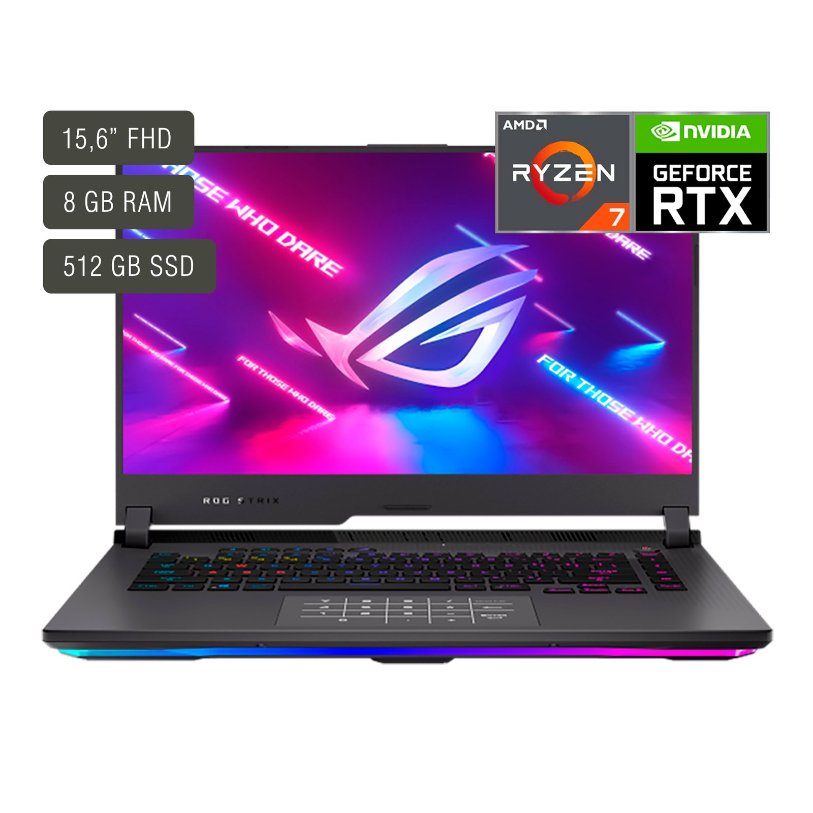 Notebook Gamer Asus Rog Strix 15,6'' Ryzen 7 8gb 512gb W11 Rtx3050 - Imagen 7