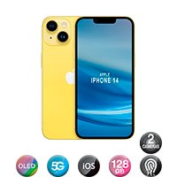 iPhone 14 6,1'' 5G 6gb 128gb Dual Cam 12mp Amarillo - Imagen 3