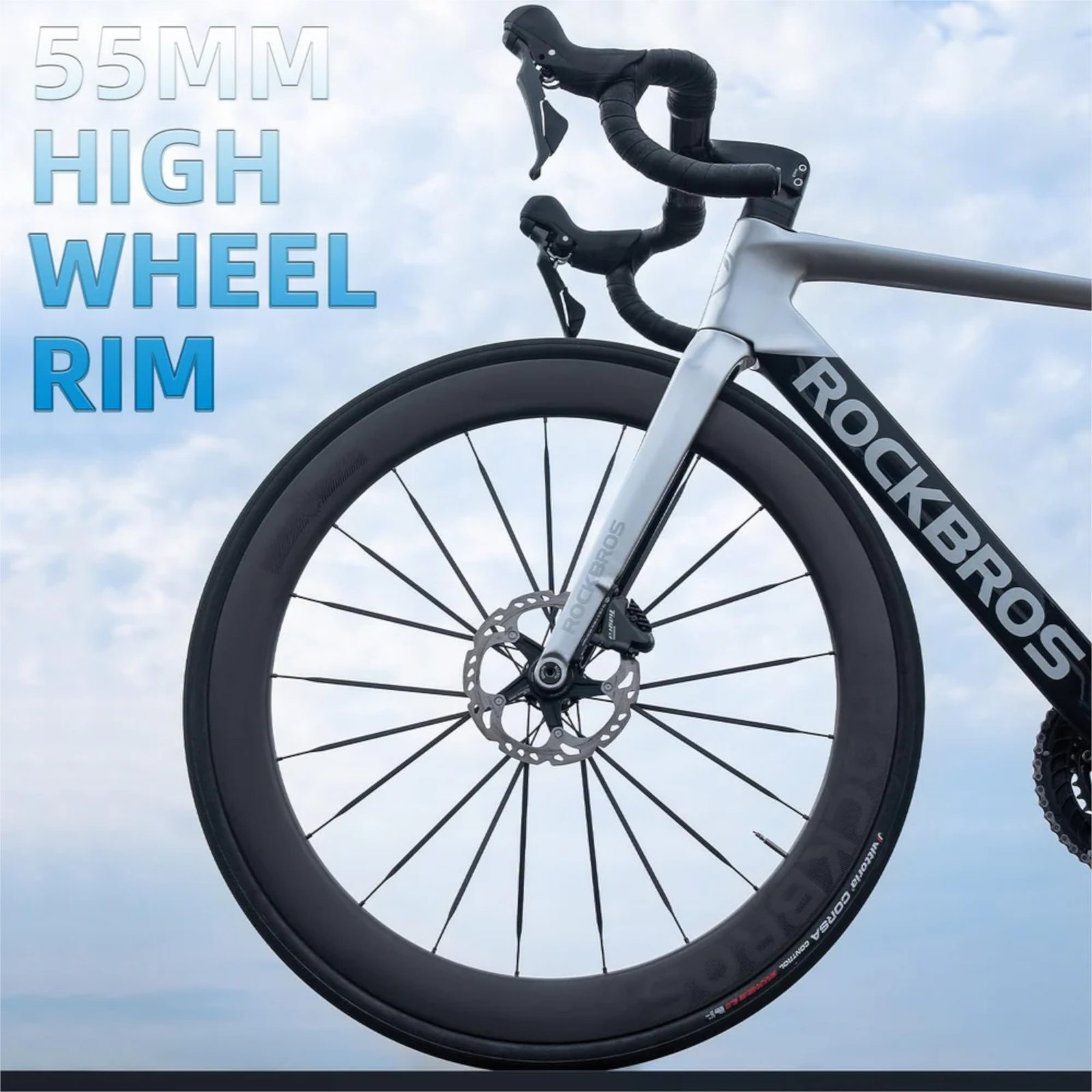 Ruedas Rockbros T700 Rayos de Carbono 55mm - Imagen 3