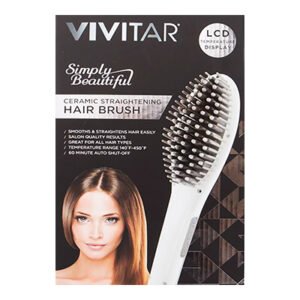 Cepillo Alisador Vivitar Para Cabello Temperatura Ajustable