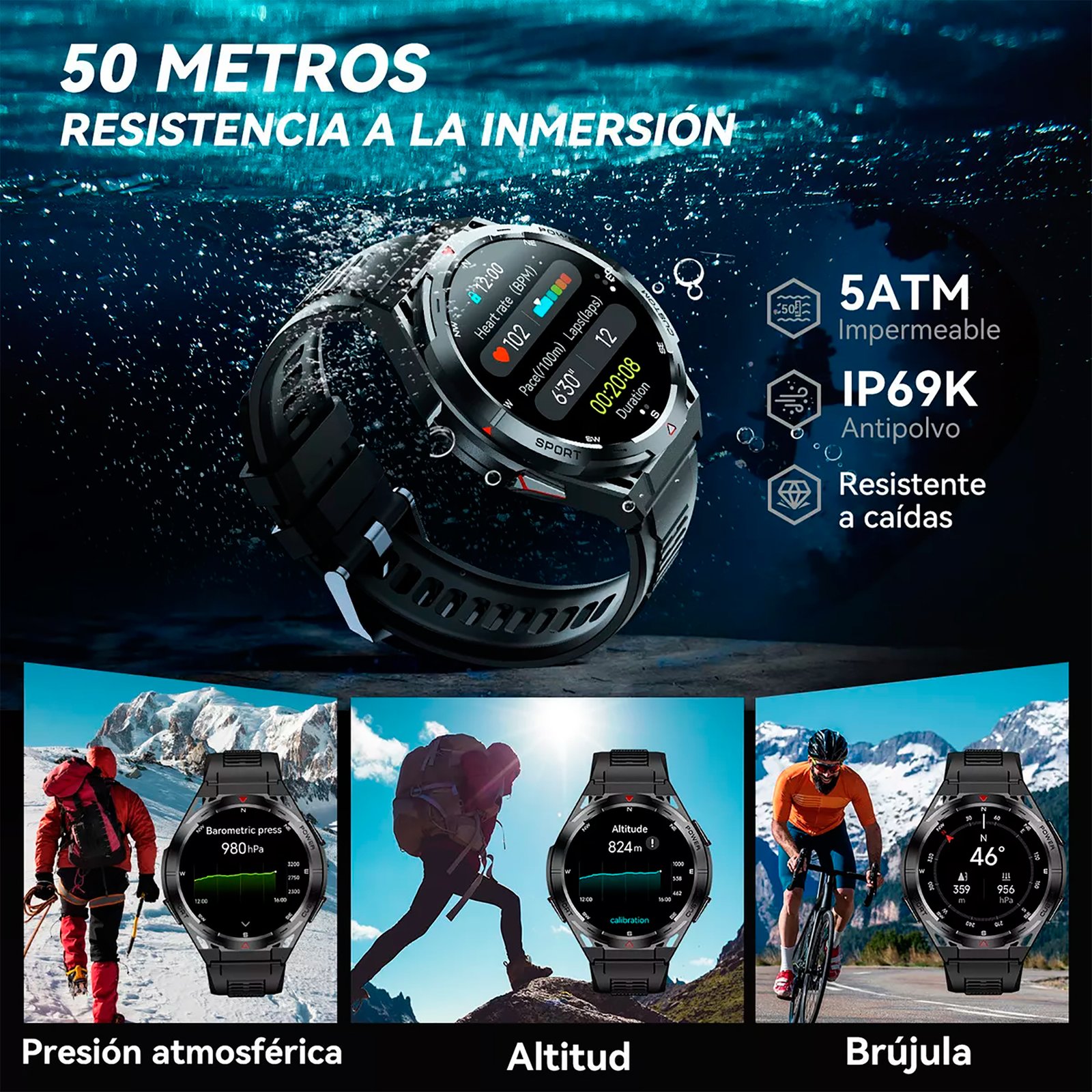Smartwatch Cubot GT1 53,9mm 5atm 1,43'' Bluetooth - Imagen 4