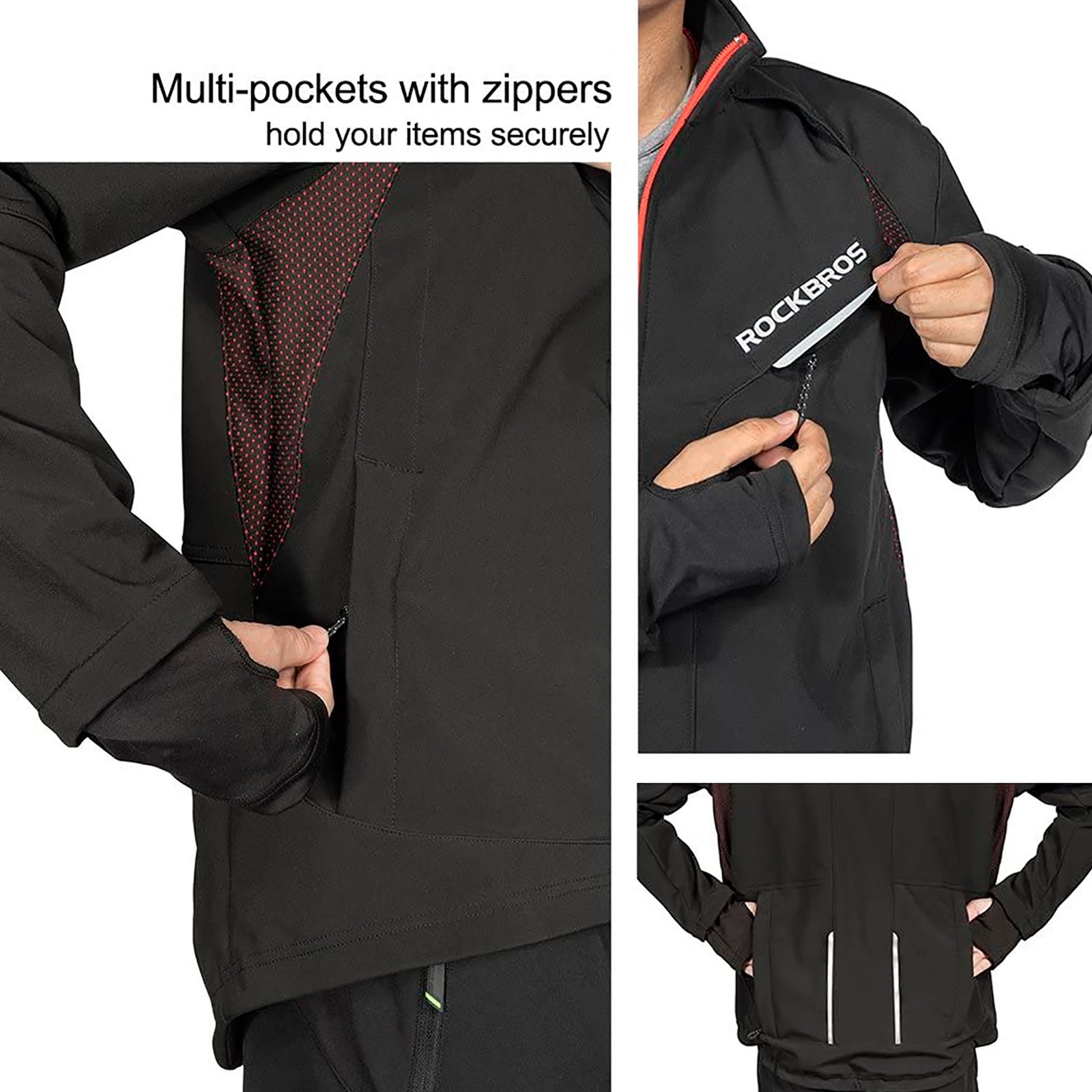 Campera Impermeable Rockbros Cintas Reflectivas L - Imagen 4