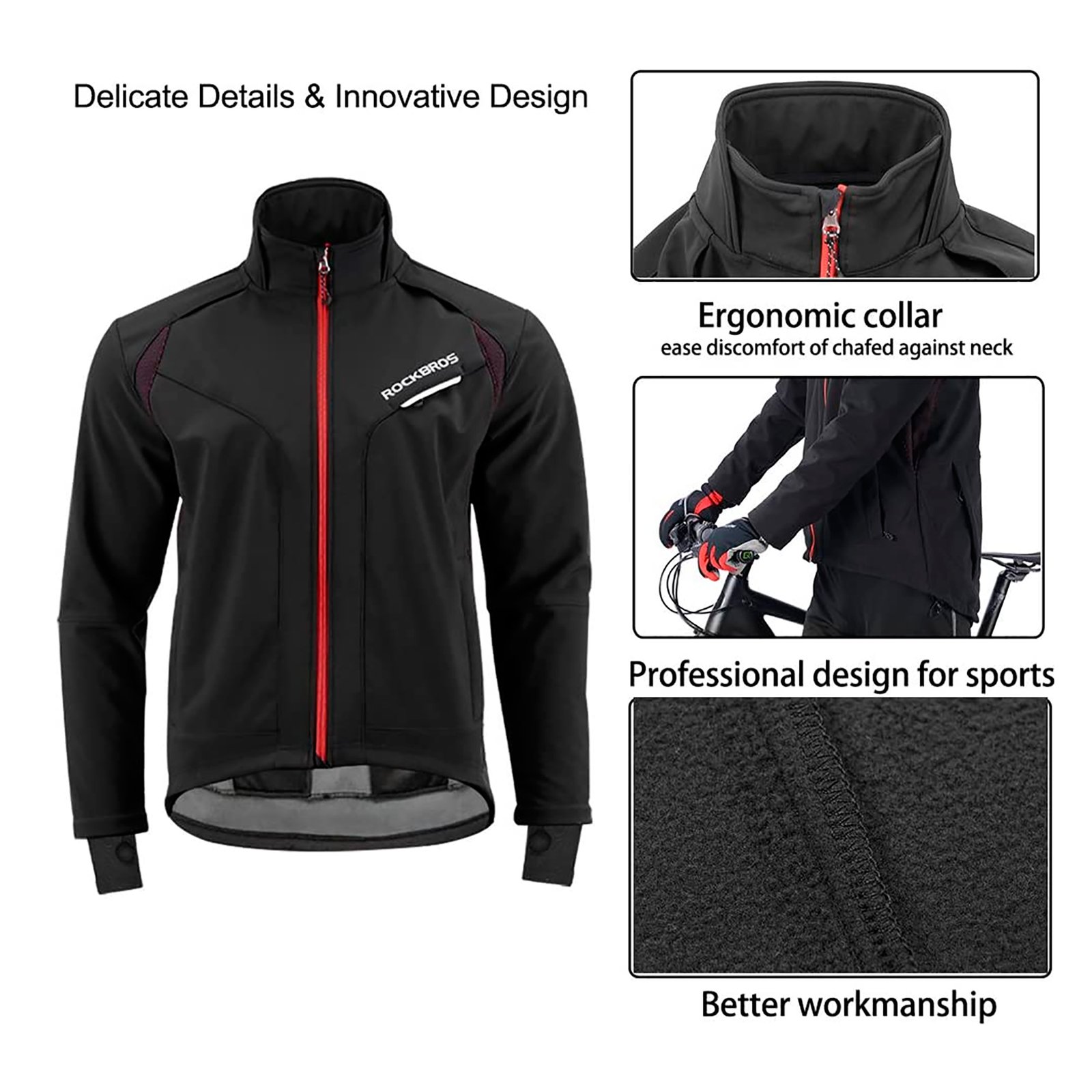 Campera Impermeable Rockbros Cintas Reflectivas L - Imagen 3