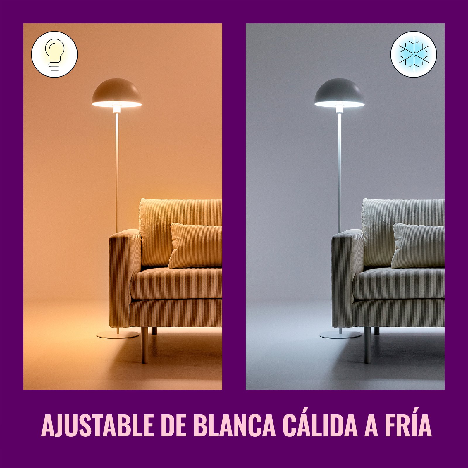 Lámpara Led Inteligente Philips Wiz 7W E27 Ámbar