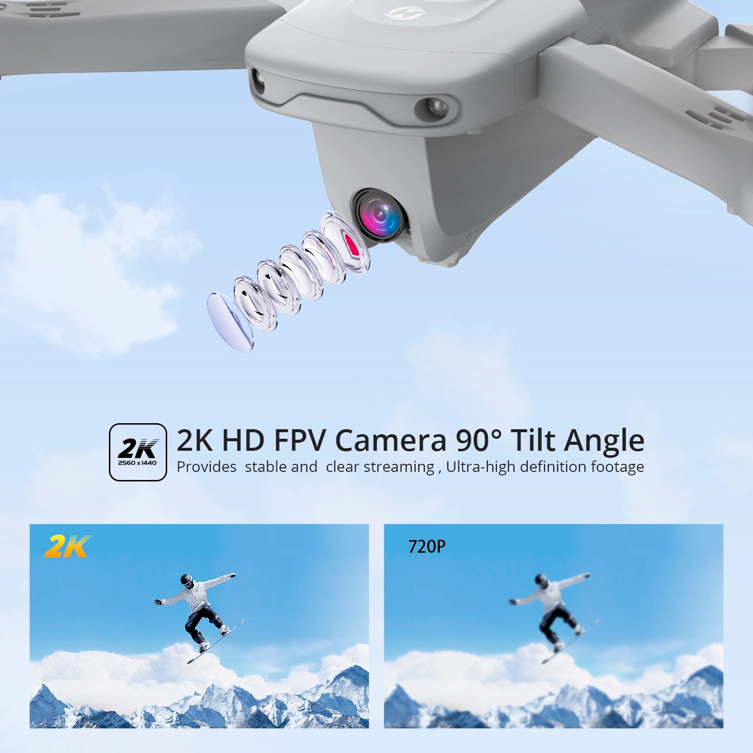 Drone Holy Stone Hs175 Gps 2k 22min 350m Blanco - Imagen 7