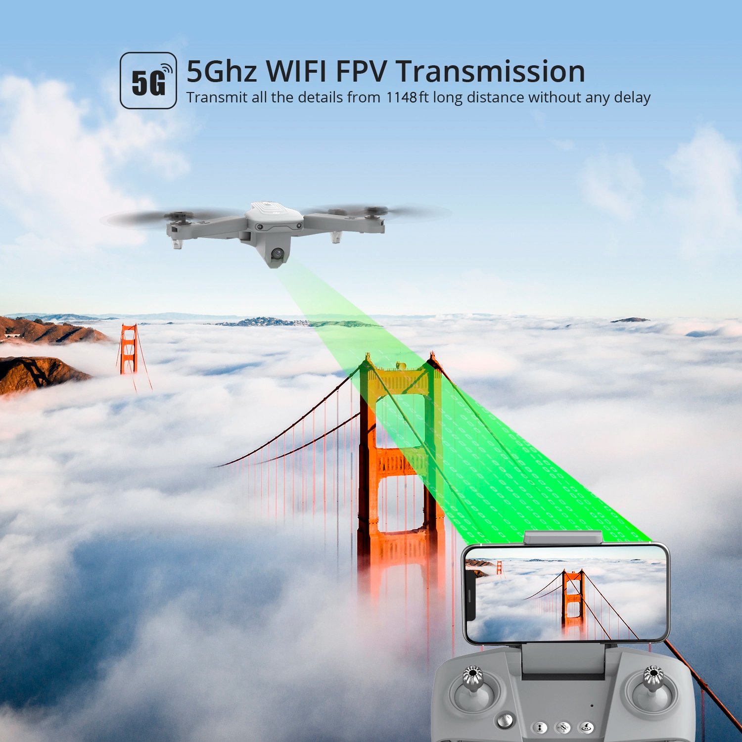 Drone Holy Stone Hs175 Gps 2k 22min 350m Blanco - Imagen 6