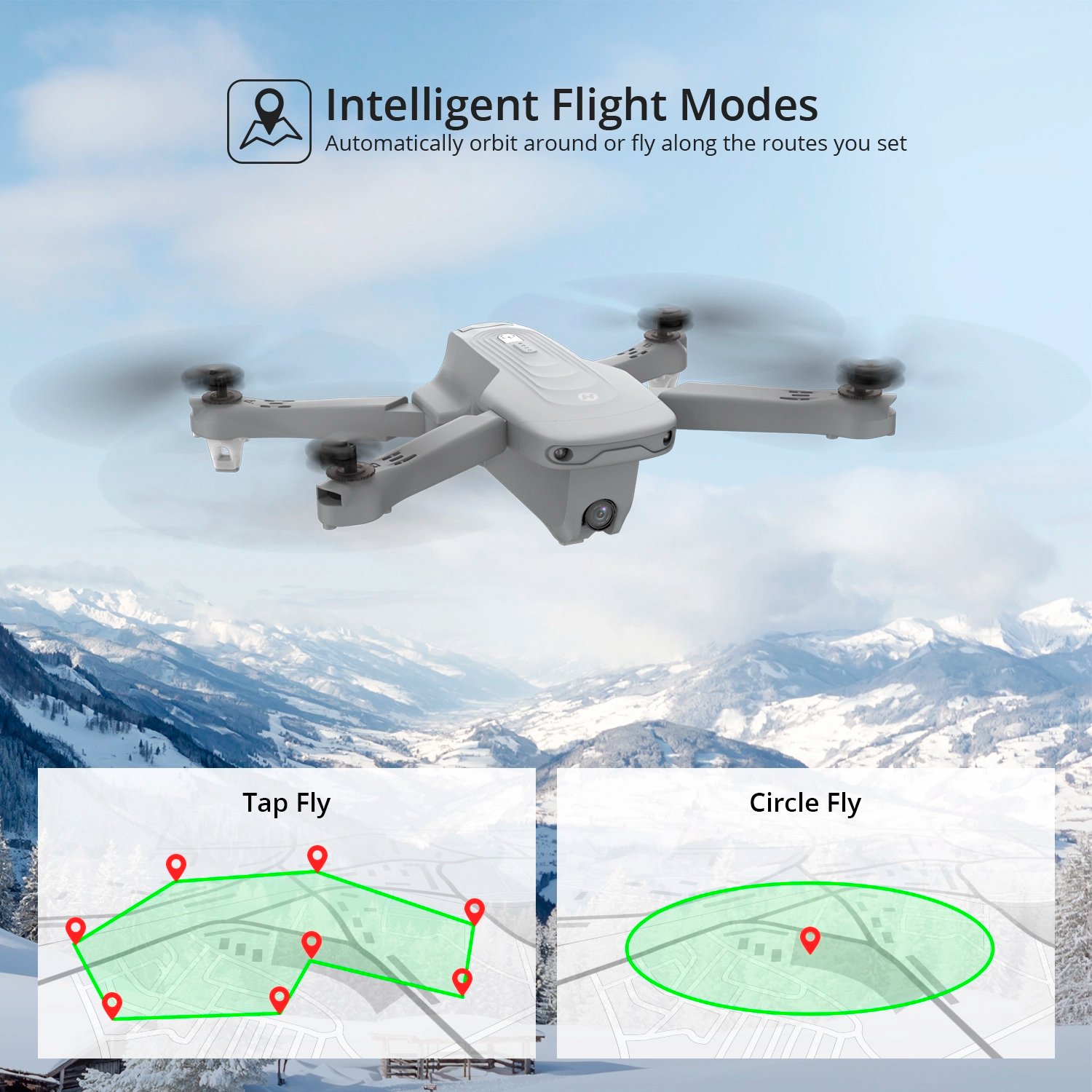 Drone Holy Stone Hs175 Gps 2k 22min 350m Blanco - Imagen 4