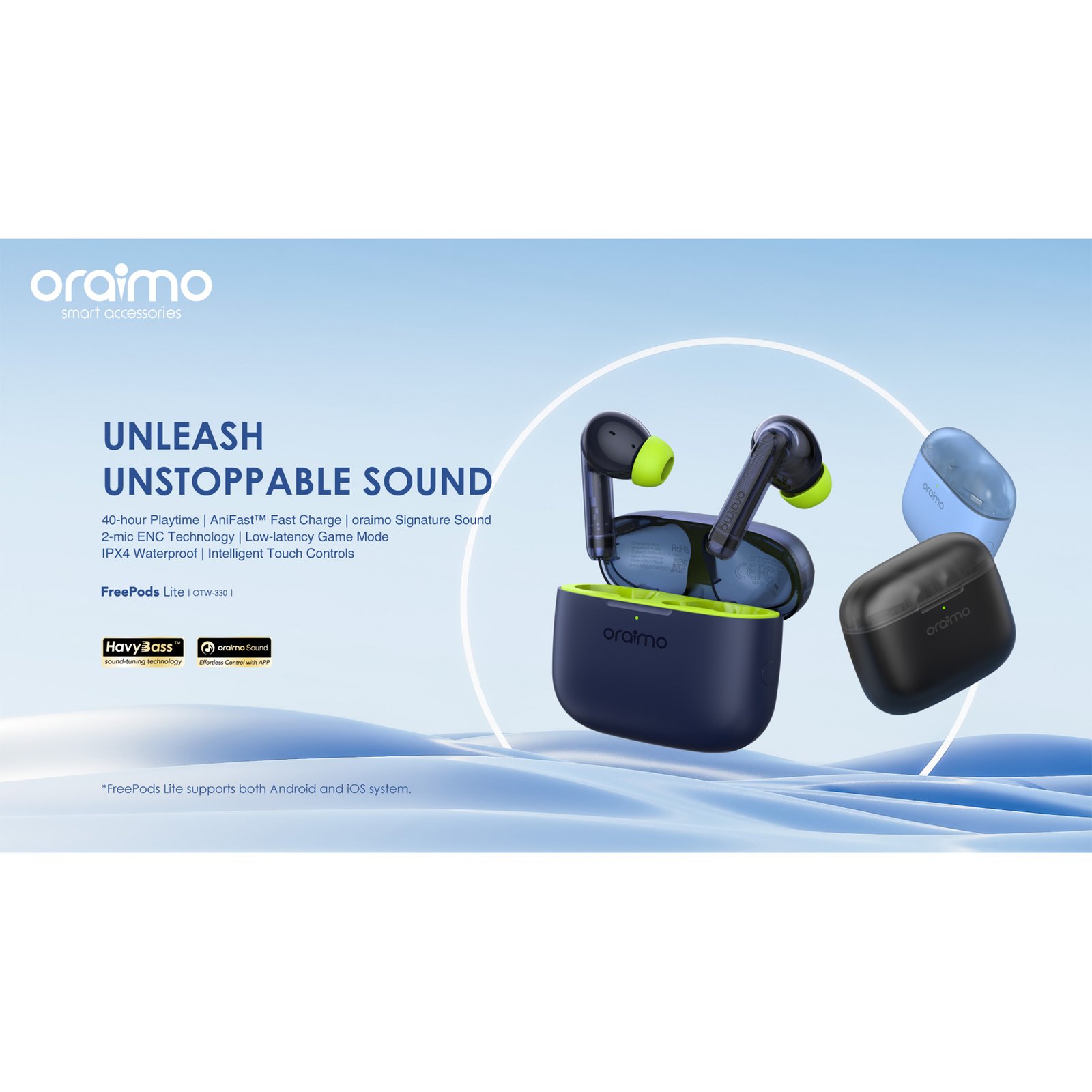 Auriculares Inalámbricos Oraimo Freepods Lite Ipx4 Bt Llamadas - Imagen 8
