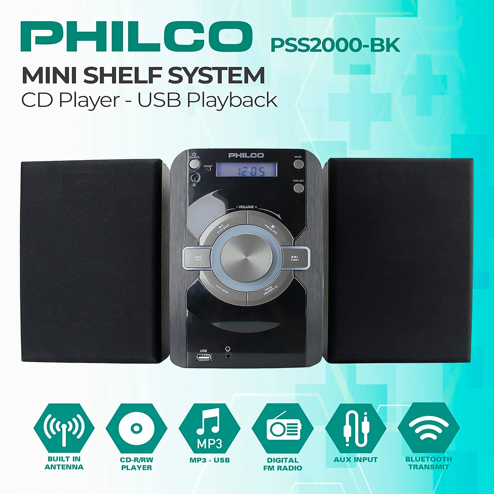Micro Sistema Philco Pss2000-bk 15w Estéreo BT FM CD MP3 - Imagen 4
