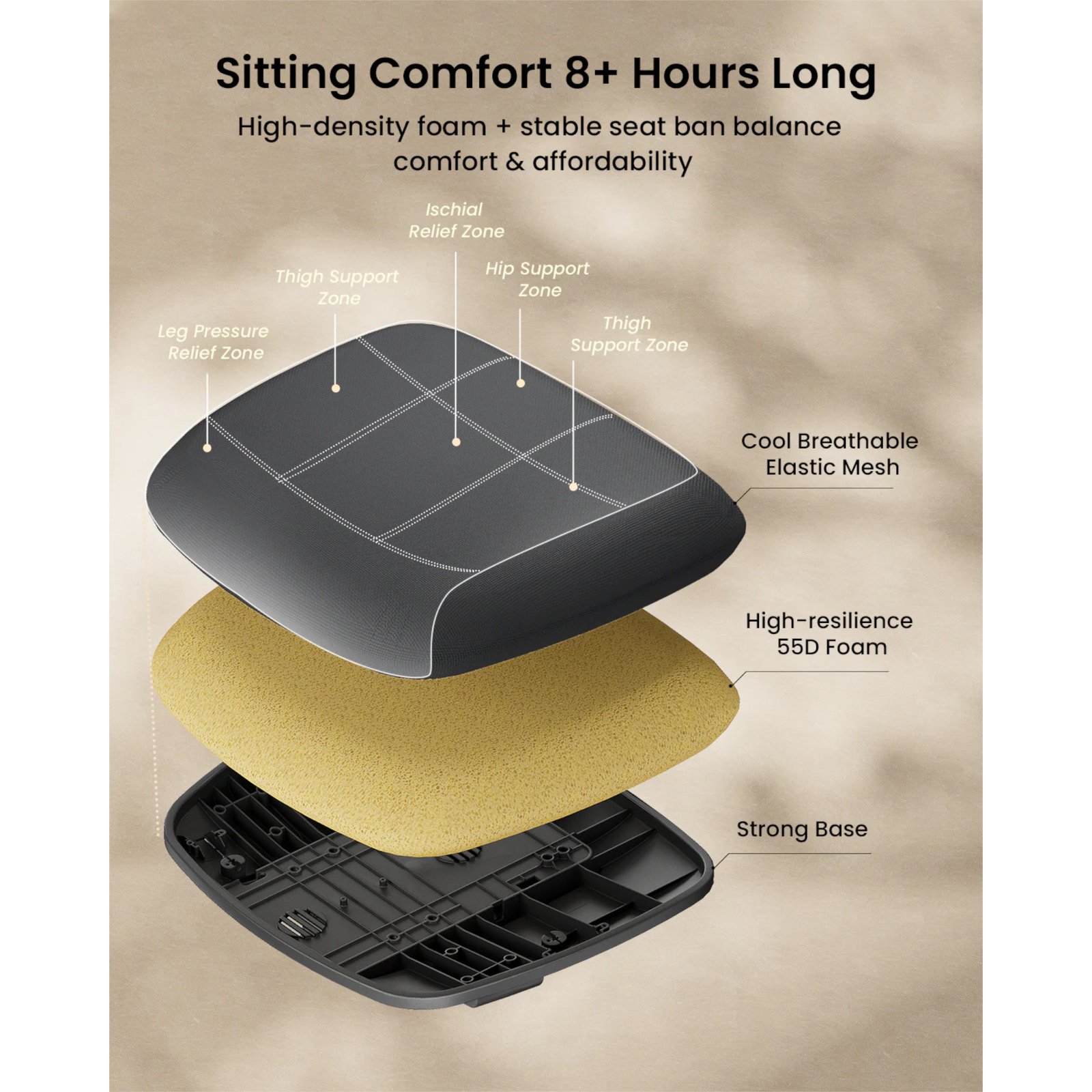 Silla de Escritorio Ergonómica Ajustable 360°/130° ProtoArc - Imagen 2