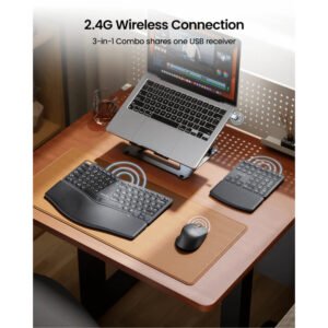 Combo Mouse+Teclado Español Ergonómico 3en1ProtoArc