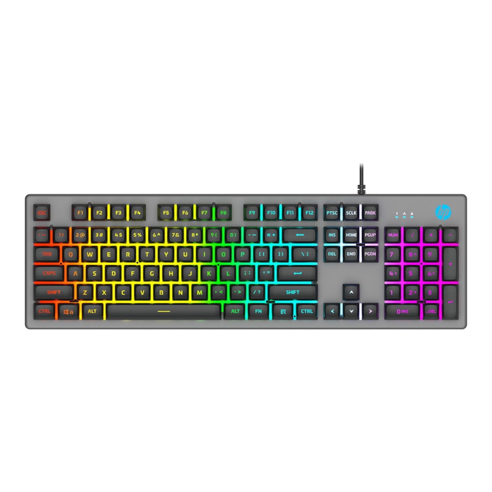 Teclado Gaming Usb Hp K500f Retroiluminado 104 Teclas - Imagen 4