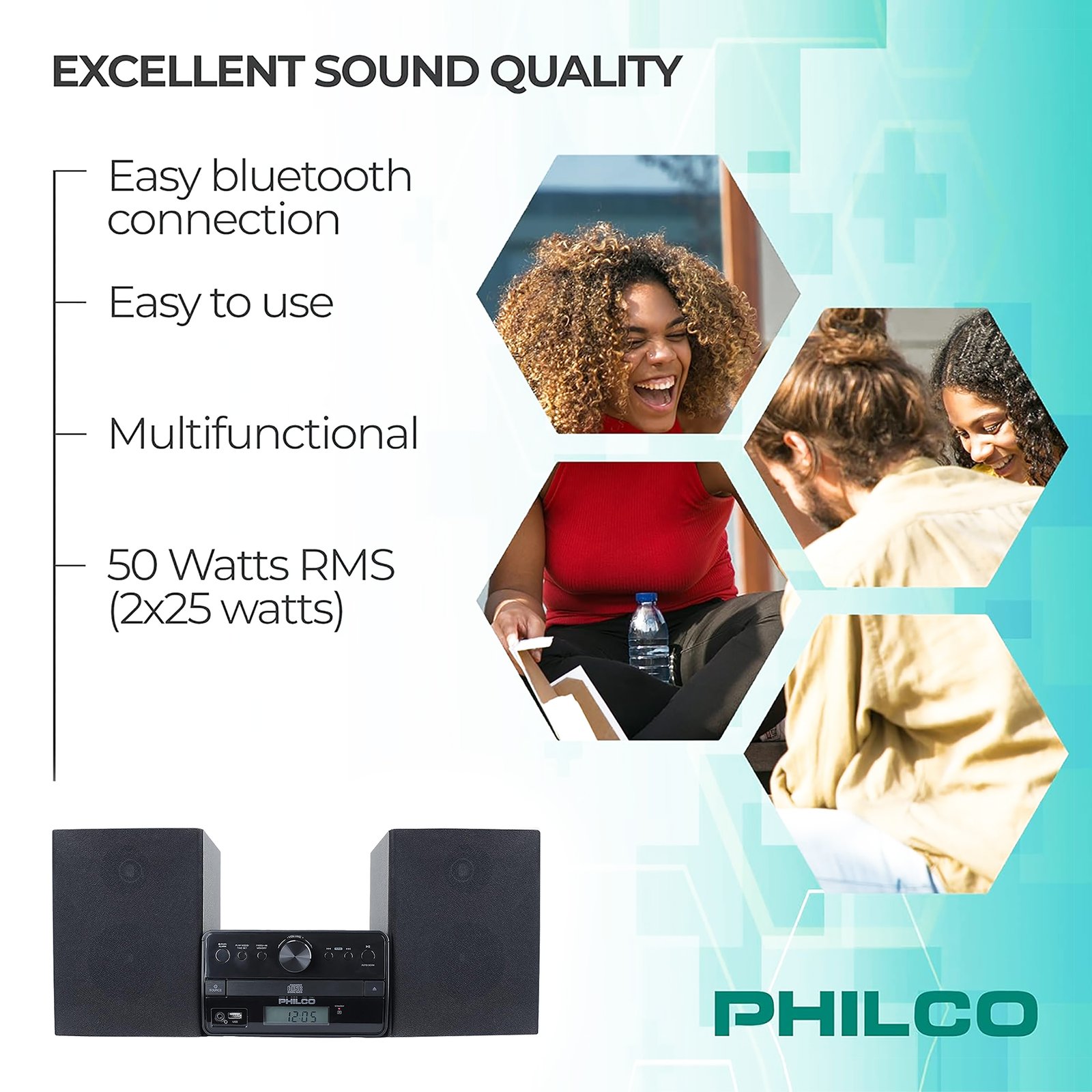 Sistema de Sonido Philco BT 50W Estéreo PES3550 - Imagen 2