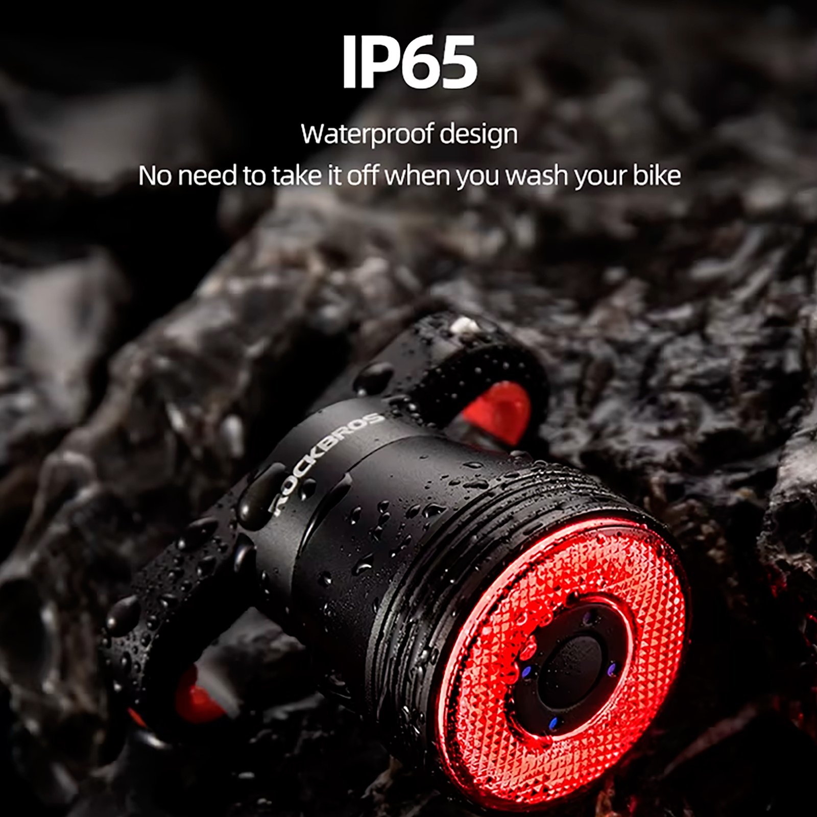 Luz Trasera Inteligente Para Bicicleta Rockbros 3Modos - Imagen 4