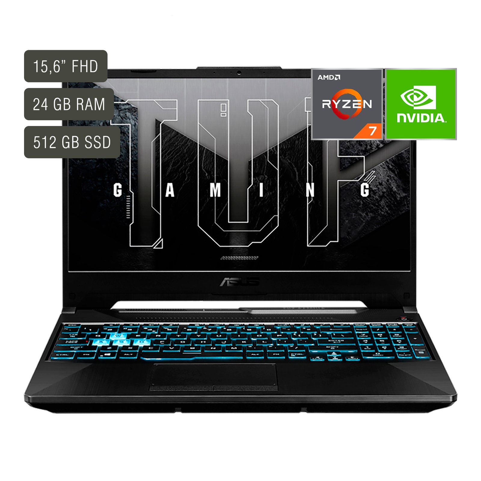 Notebook Gamer Asus Tuf 15,6'' Ryzen 7 24gb 512gb - Imagen 8