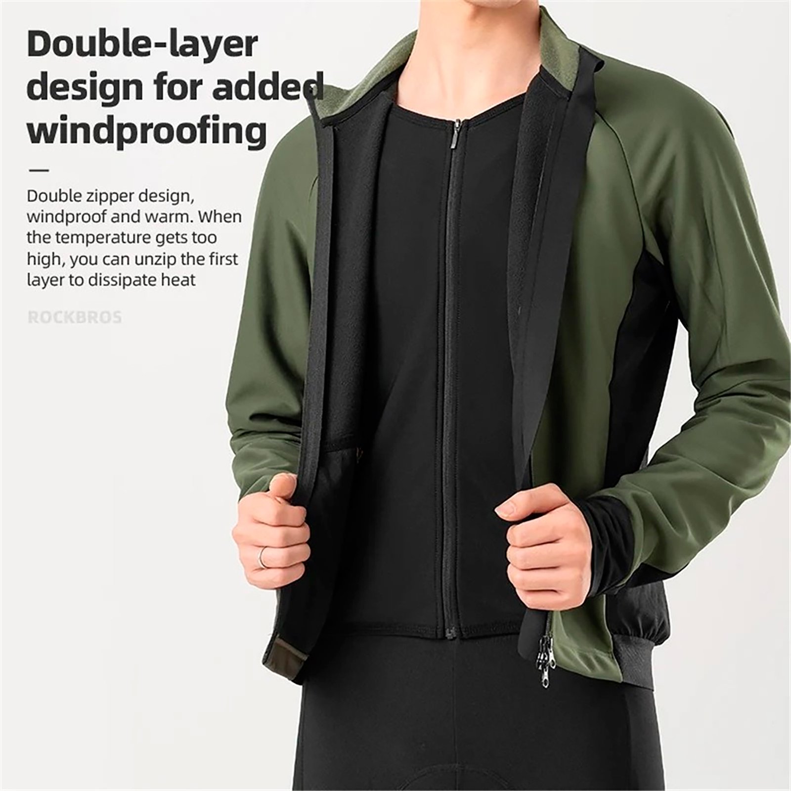 Campera Térmica Rockbros A Prueba De Viento Hombre L - Imagen 4