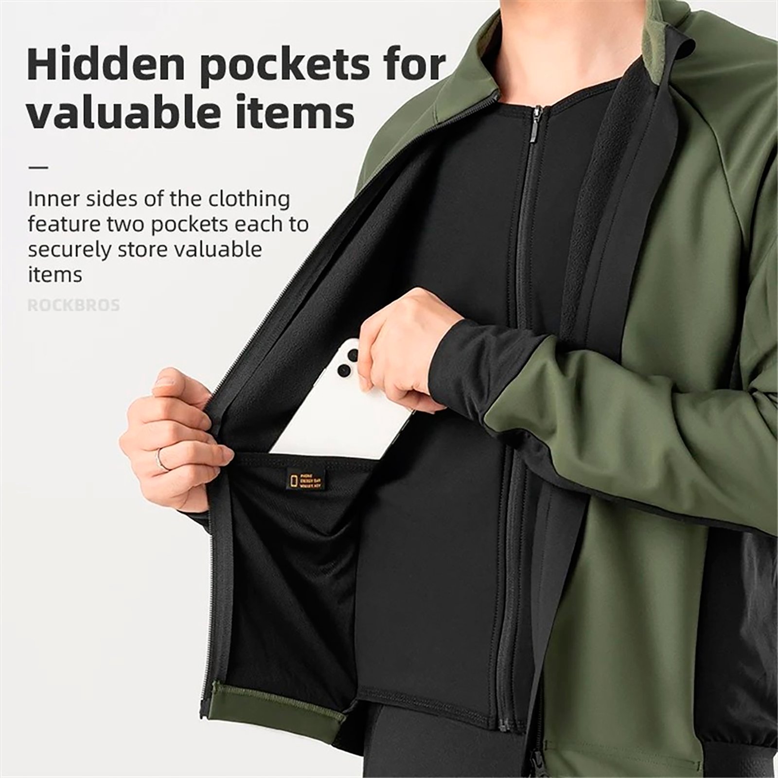 Campera Térmica Rockbros A Prueba De Viento Hombre L