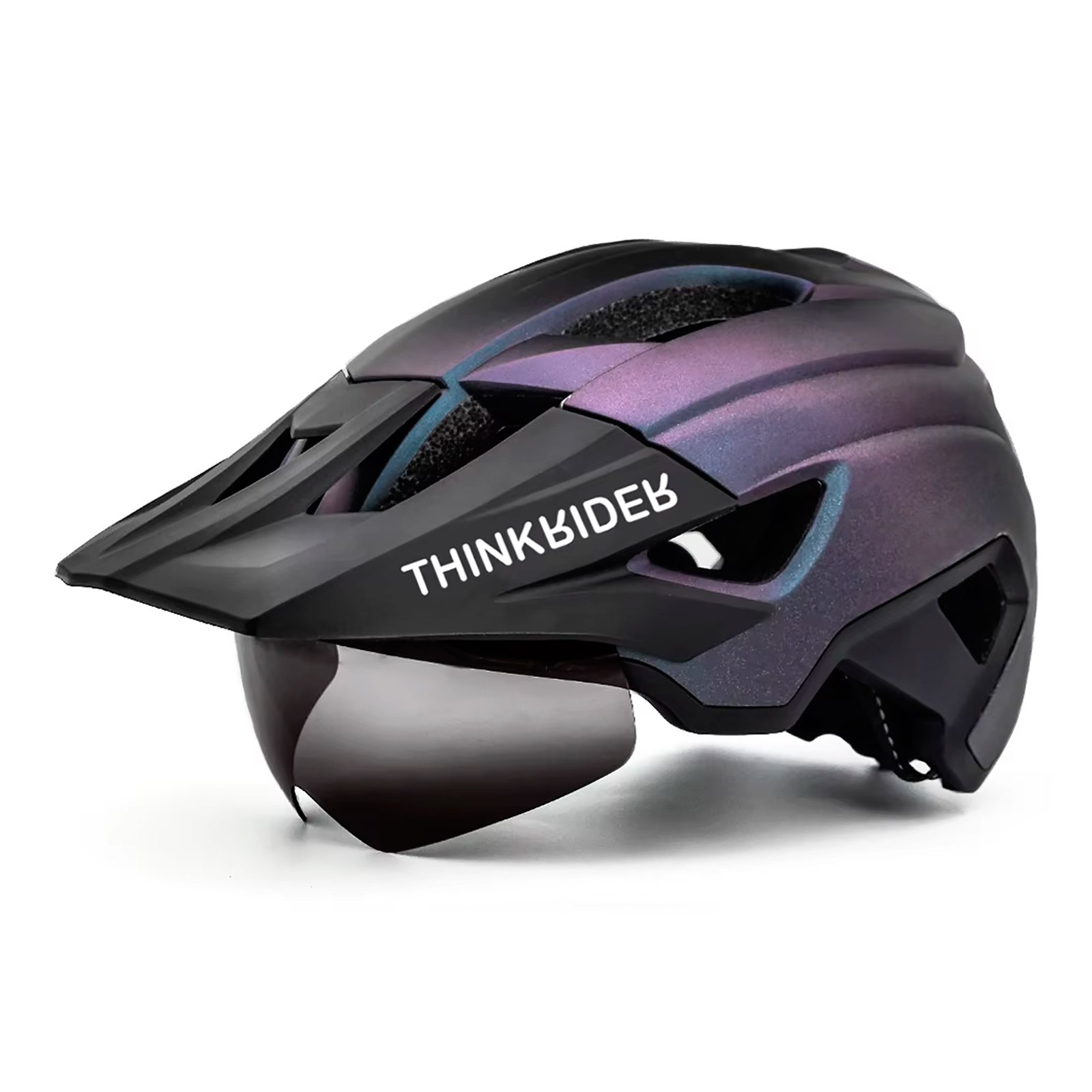 Casco Para Ciclista Thinkrider Con Lentes PÚRPURA/NEGRO - Imagen 4