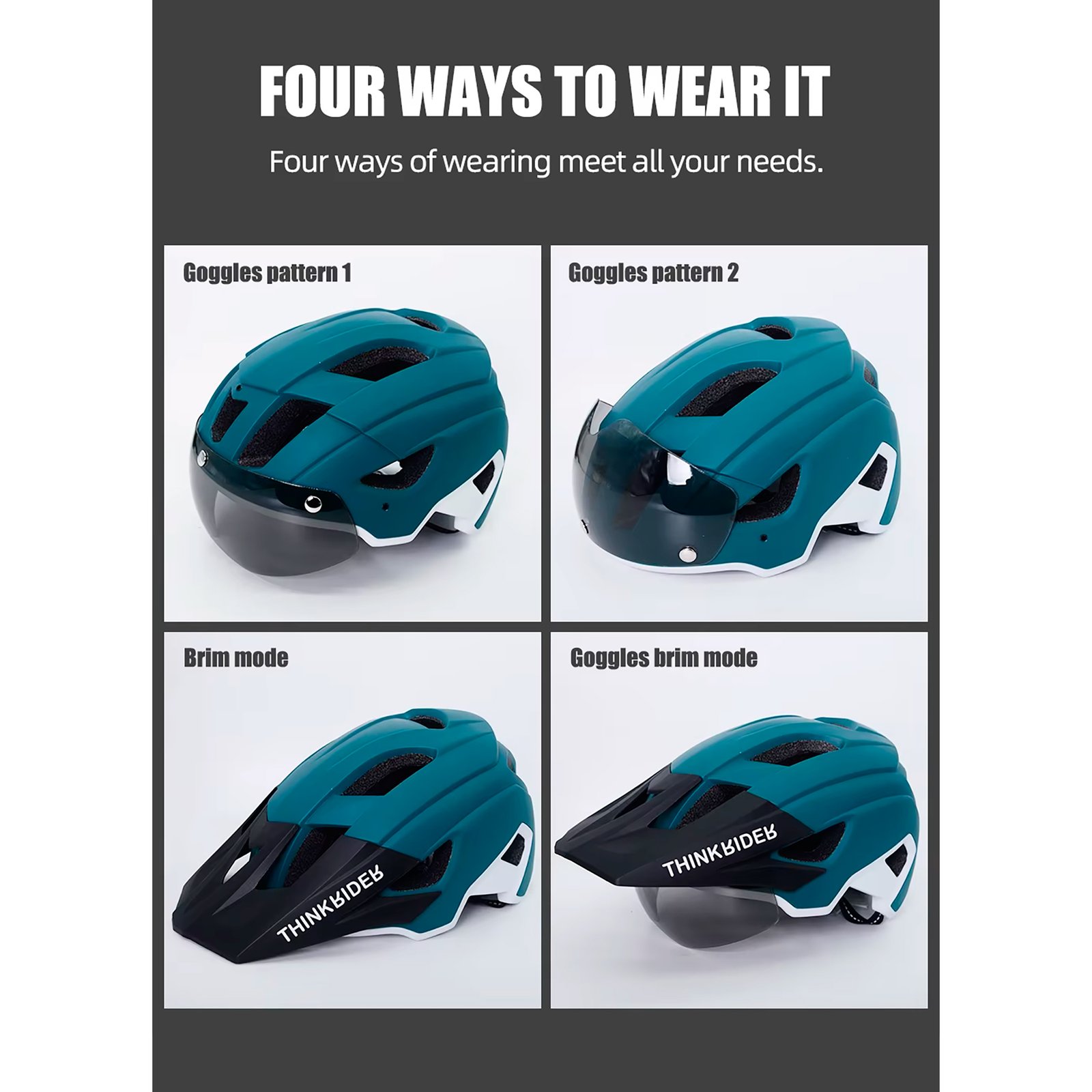 Casco Para Ciclista Thinkrider AZUL / AMARILLO - Imagen 3