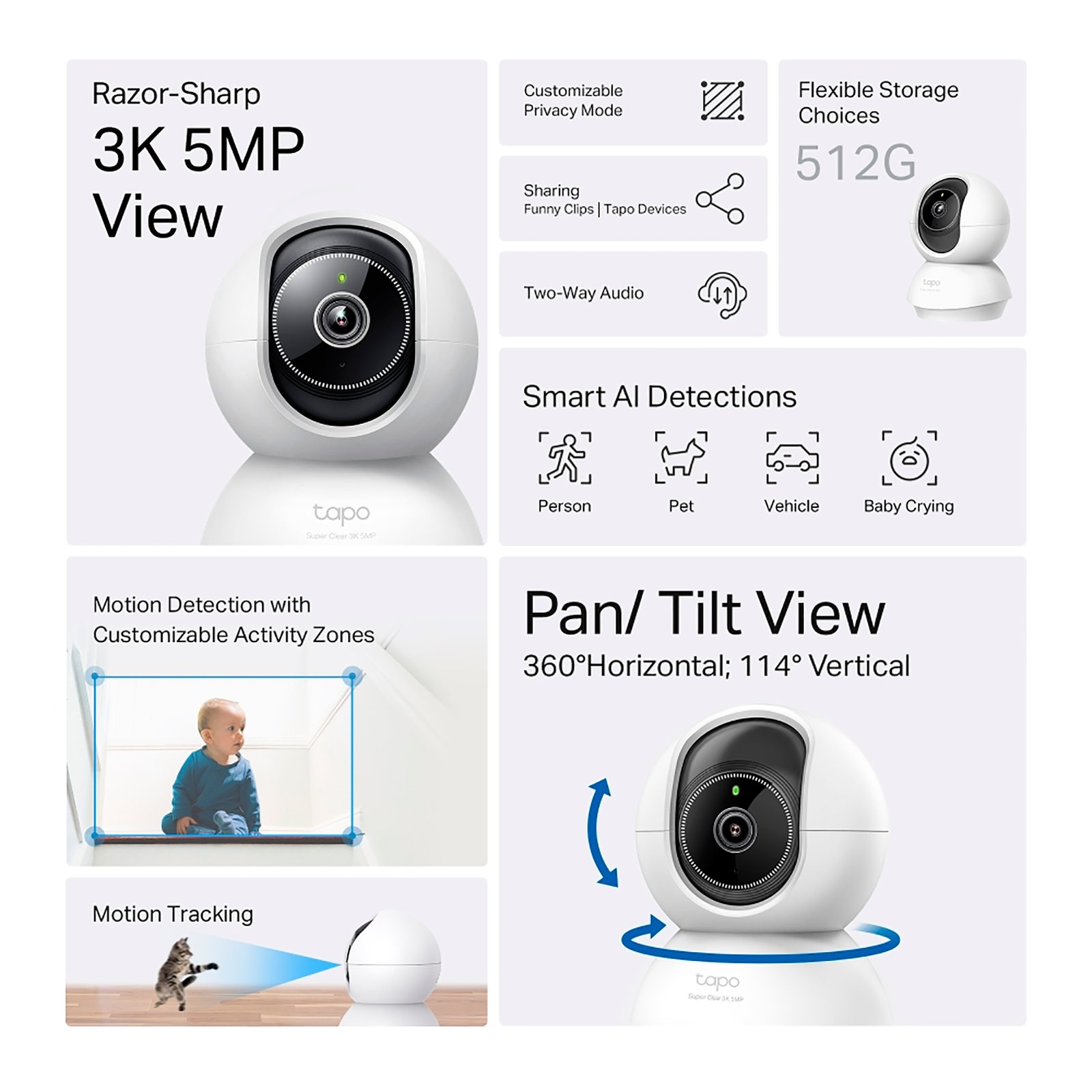 Cámara Ip Tp-link Tapo C230 3k 5mp Wifi Visión Nocturna - Imagen 6