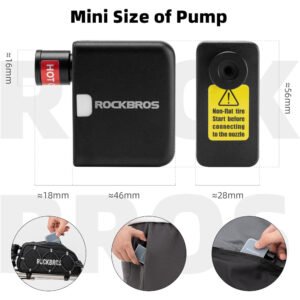 Mini Bomba De Aire Eléctrica 100Psi Rockbros 300 mAh