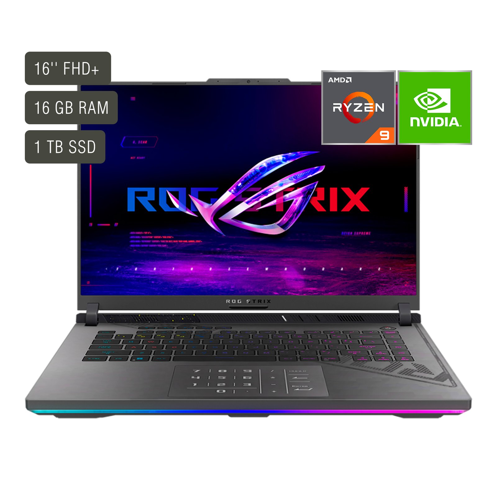 Notebook Gamer Asus Rog Strix 16'' Ryzen 9 16gb 1tb Rtx5070 - Imagen 8