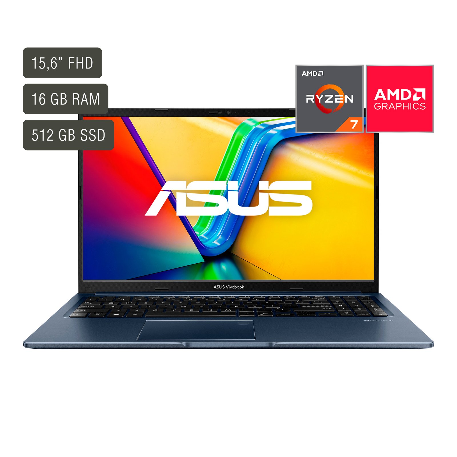 Notebook Asus Vivobook 15,6'' Ryzen 7 16gb 512gb QUIET BLUE - Imagen 7