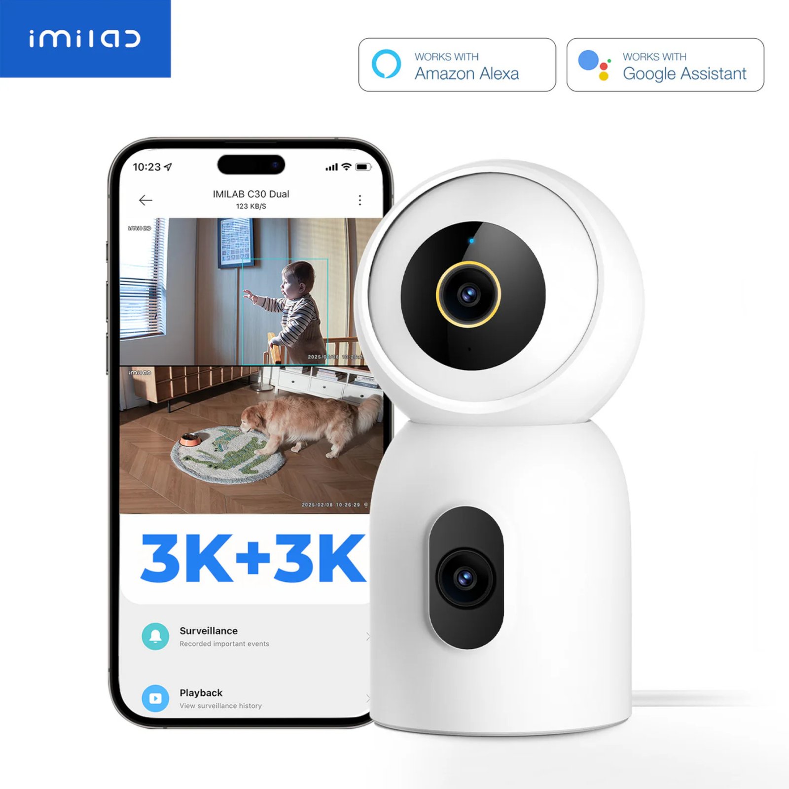 Cámara Cableada Interior Xiaomi Imilab C30 Dual 360° 3K+3K - Imagen 5