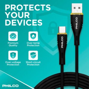Cable Usb C - Usb A Philco 20w 480mbps 1,2m