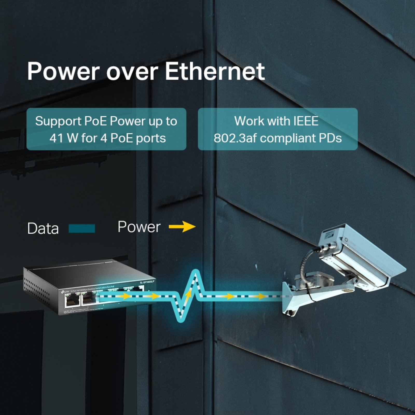 Switch Tp-Link Tl-sf1005lp 5 Puertos 10/100 4 PoE