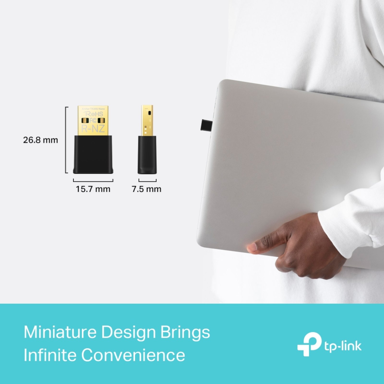 Adaptador de Red Tp-Link Usb Archer Tx20u Nano Dual Band Ax1800