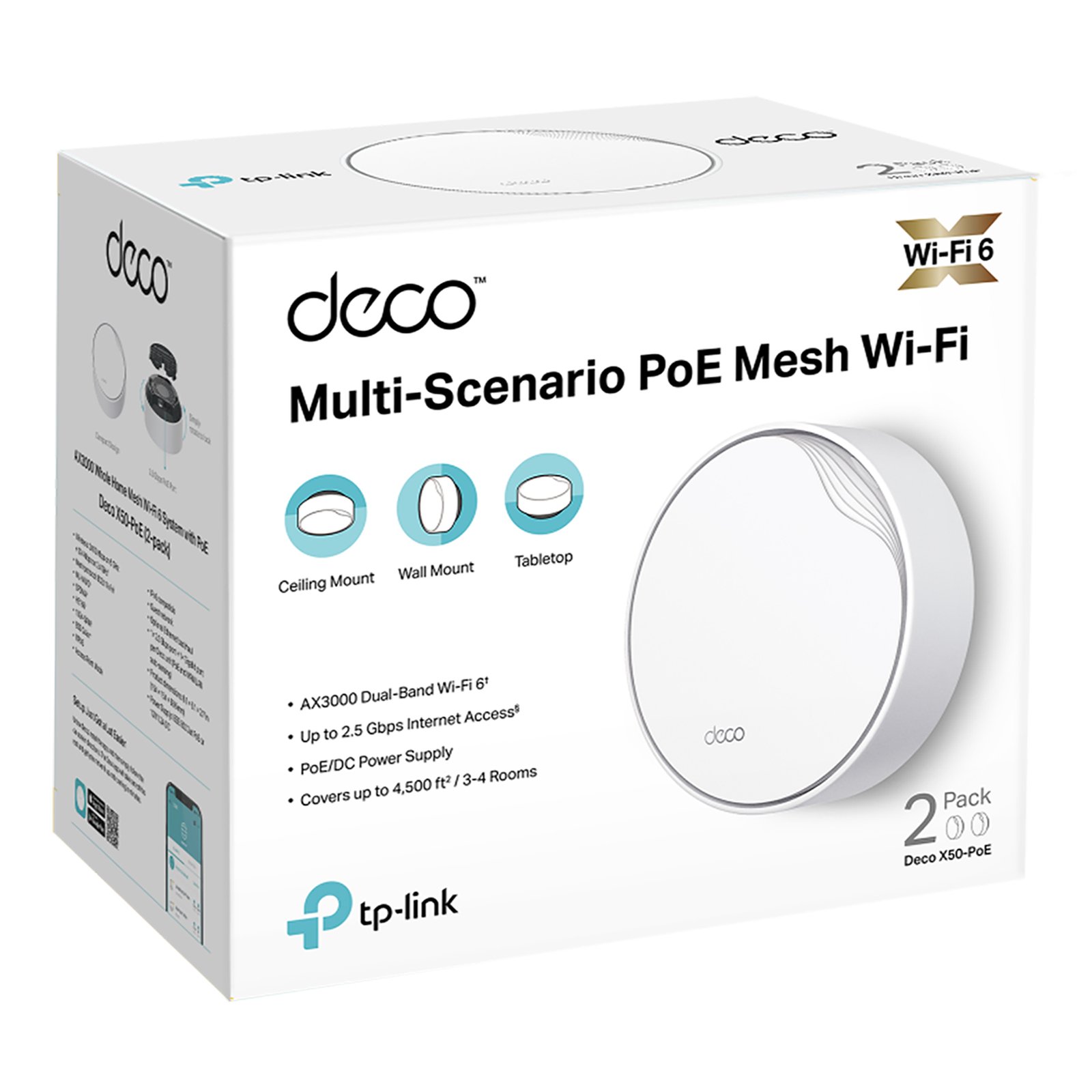 Access Point Tp-Link Deco X50 PoE 2,4ghz/5ghz Ax3000 Pack x2 - Imagen 6