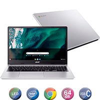 Notebook Acer 15,6'' N4500 4gb 64gb Chrome Plateado - Imagen 7