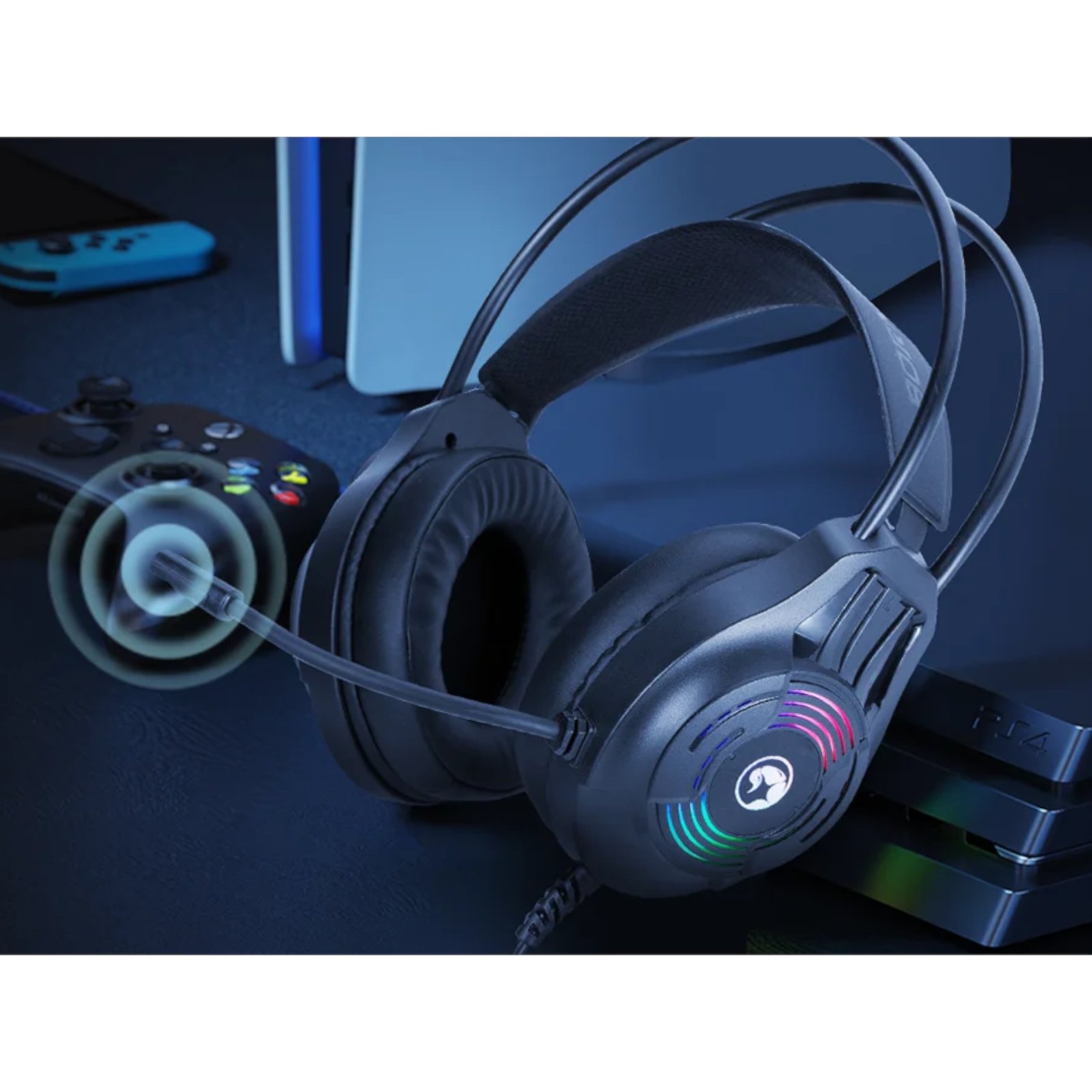 Auriculares Gaming Marvo H8326 Akari 30 RGB USB 3,5mm